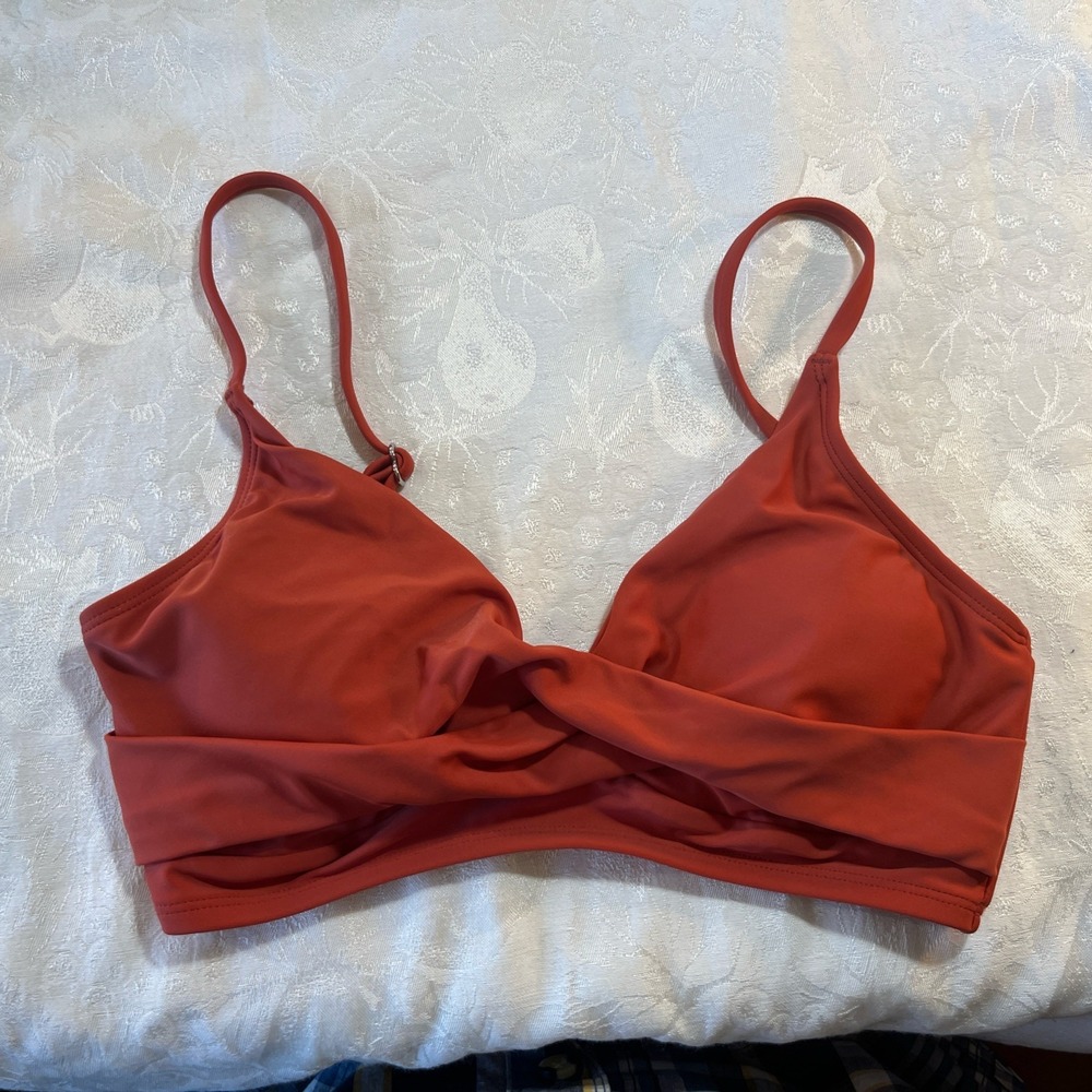 Cupshe Bikini Top Small Coral /Orange Halter